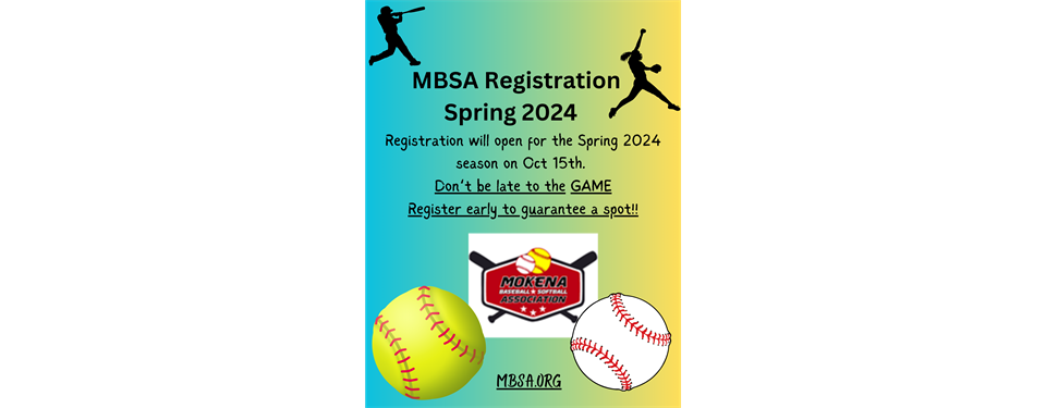 SPRING 2024 BASEBALL/SOFTBALL REGISTRATION FLYER